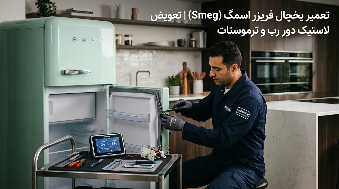 تعمیر یخچال فریزر اسمگ (Smeg) | تعویض لاستیک دور درب و ترموستات