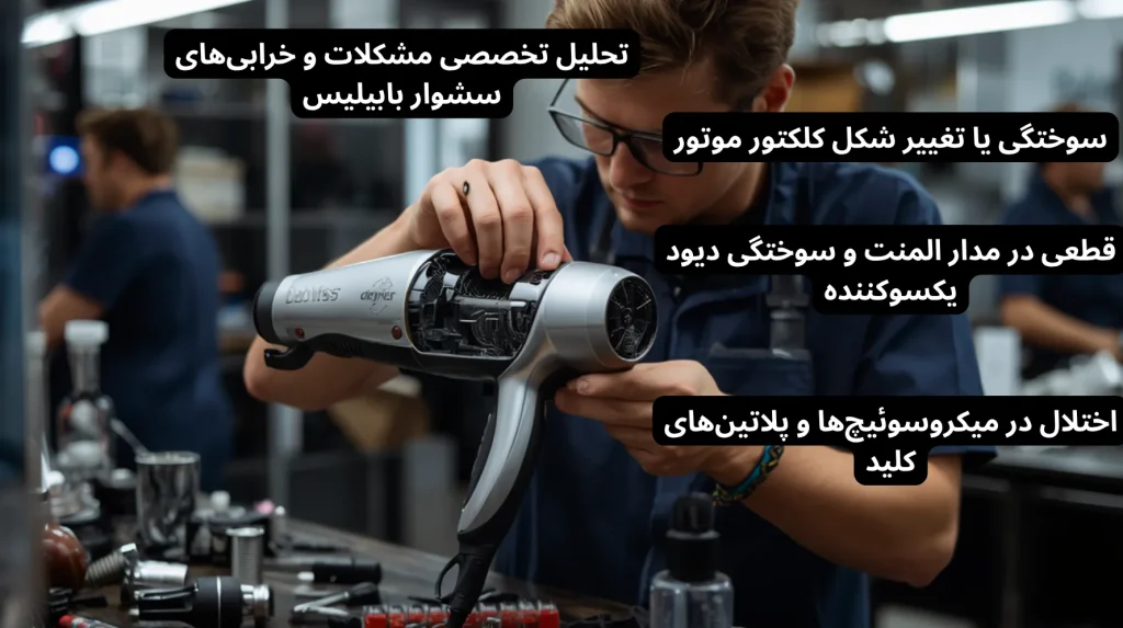 مشکلات تخصصی سشوار بابیلیس