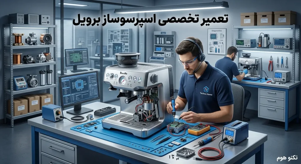 تعمیر اسپرسوساز برویل | عیب‌یابی، رفع نشتی و تعمیر تخصصی Breville