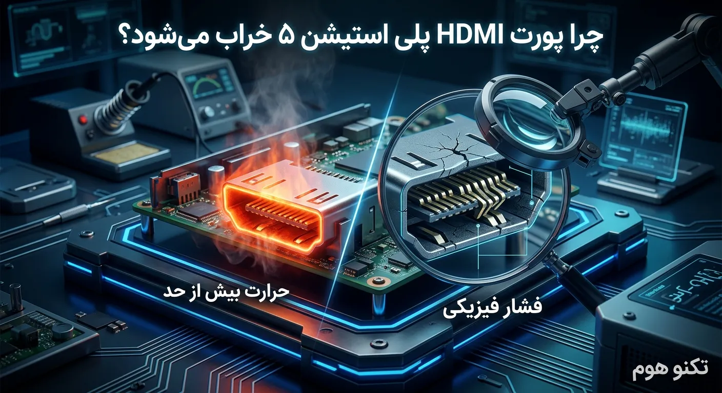 تعمیر پورت HDMI پلی‌استیشن ۵ (تعویض تخصصی سوکت)