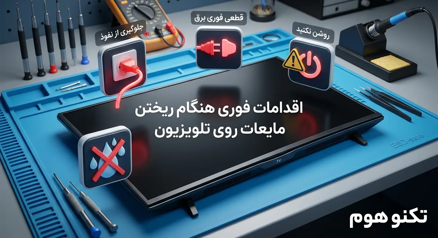 تعمیر پنل تلویزیون آب‌ خورده