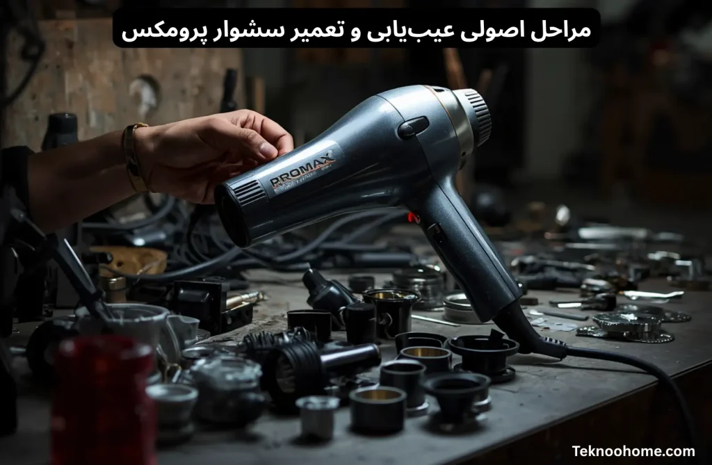 مراحل اصولی عیبیابی و تعمیر سشوار پرومکس