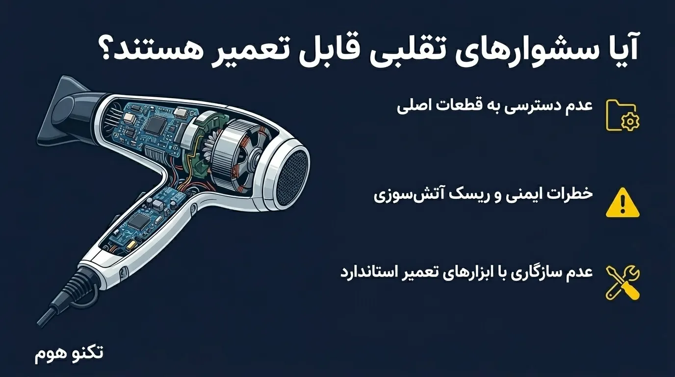 آیا سشوارهای تقلبی قابل تعمیر هستند؟